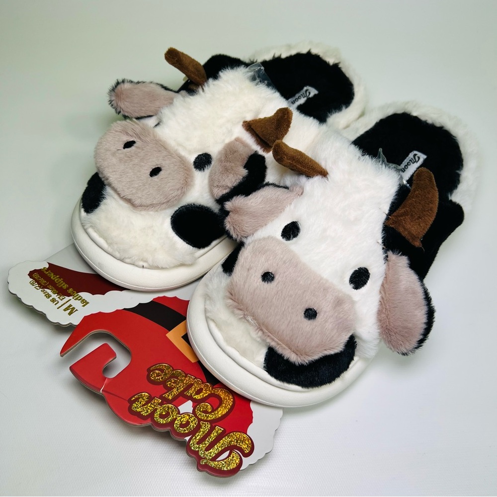 Moon Cake cow house slippers NWT